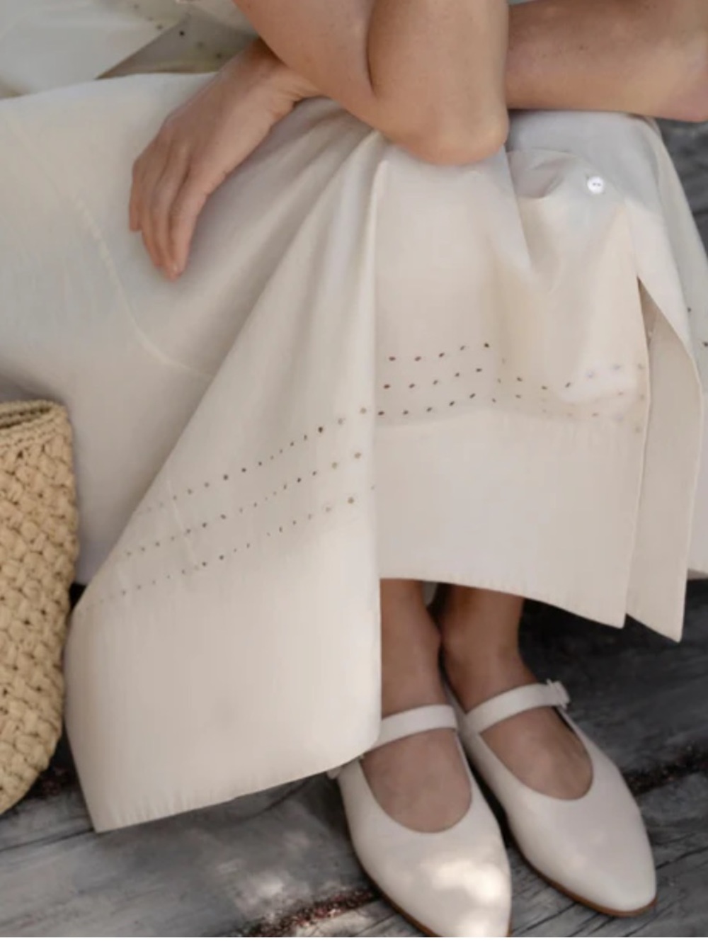 Jenni Kayne Lana Flat in Ivory size 37